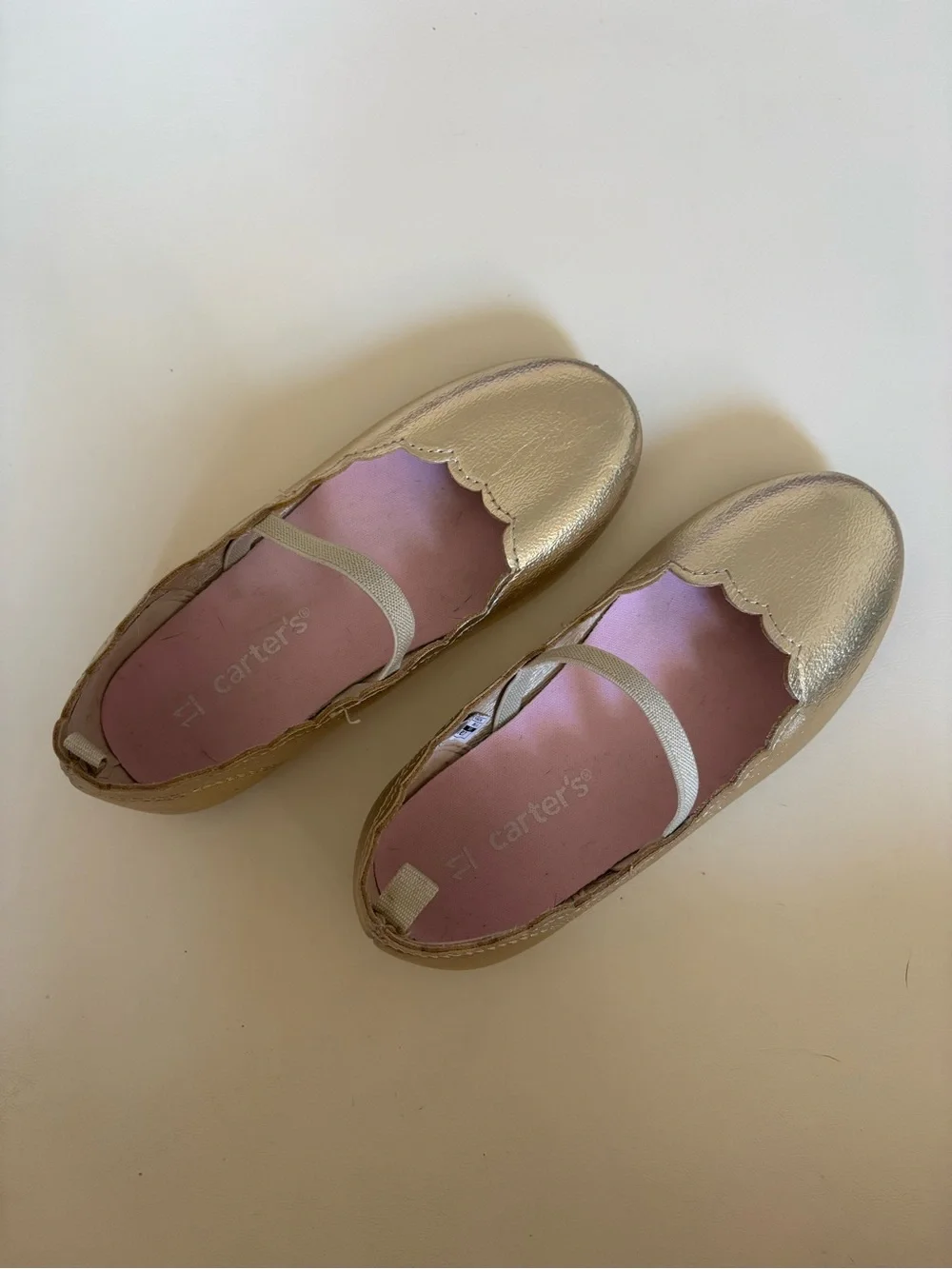 Carter's Metallic Gold Scalloped Mary Jane Flats for Kids